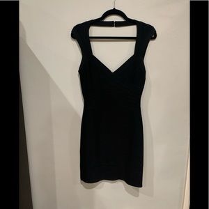 Herve Leger classic black crisscross dress in M